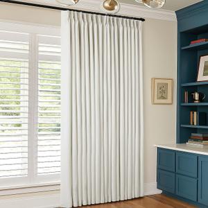 Extra Wide 60 Inch Width 100% Blackout Curtains 102 Inches Long for Living Room Bedroom Room Darkening Linen Pinch Pleated Thermal Insulated Dual Layer Cream Window Sliding Door Drapes 60x102 1 Panel