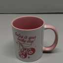 JKMBN Trendy Pink Cherry Coffee Mug, Retro Magic 8 Ball Ceramic Coffee Mugs, Preppy Coffee and Tea Cup, Coquette Gifts for Women Girls, 11oz Ceramic Cup Pink