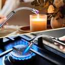 2 Pack Candle Lighter Electric Arc Long Flex Neck Utility Butane Torch Lighters Rechargeable USB Refillable Gas Jet Flame Windproof Lighter for Camping BBQ Grill Gas Stove