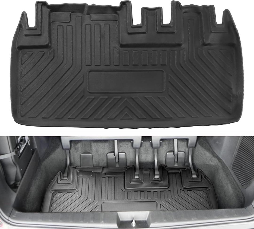 MotorFansClub Cargo Liner Fit for Sienna 2011 2012 2013-2016 2017 2018 2019 Trunk Liner Tray Rubber Rear Cargo Area Mat Protector Floor Mat (Without Power Folding 3rd Row Seats)