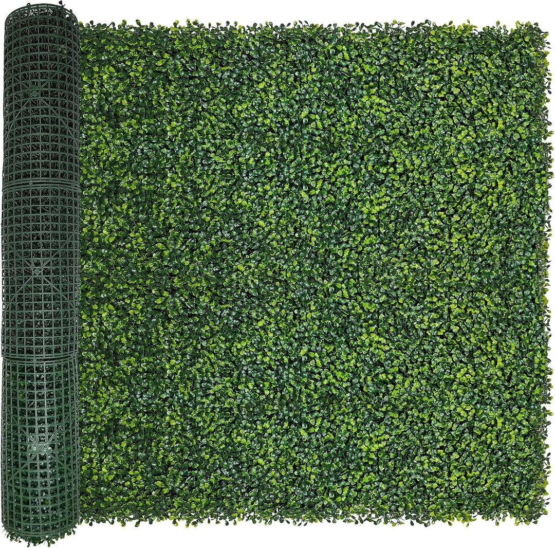 ODTORY Artificial Boxwood Roll Panels, 48"x120" (40 sq.ft) UV-Resistant Faux Ivy Privacy Fence Screen, Decorative Grass Wall Covering for Indoor & Outdoor Garden, Backyard, Balcony, Home Decor