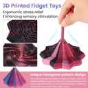 2 PCS 3D Printed Sensory Fidget Star with Handles, Colorful Fractal Expanded Fidgets Hexagon Whirling Spiral Star Shaped Toys for Office Desktop Decompression Toys Stress Relief Whirling Spiral