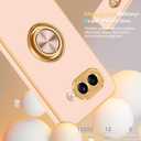 2 x Fingic Compatible with Google Pixel 9a 360 Rotatable Ring Holder Stand | Plating Gold Edge Magnetic Stand Slim Soft TPU Shockproof Protective Phone Case for Women for Pixel 9a (6.3"2025),Rose Gold