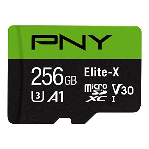 PNY 256GB Elite-X Class 10 U3 V30 microSDXC Flash Memory Card - 100MB/s, Class 10, U3, V30, A1, 4K UHD, Full HD, UHS-I, Micro SD