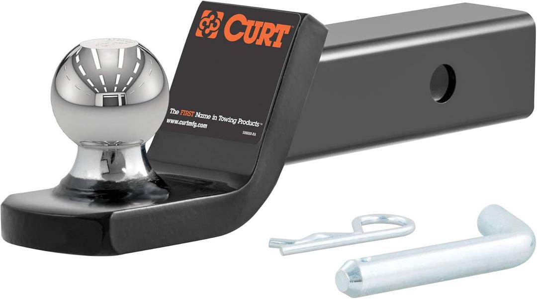 CURT 45134 Fusion Trailer Hitch Mount with 2-Inch Ball & Pin, Fits 2-In Receiver, 7,500 lbs, 2" Drop