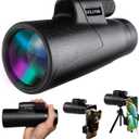 80X100 Monocular for Adults - Monocular Telescope High Definition with Smartphone Holder & Tripod, High Power Monoculars for Adults Watching Hunting Camping Hiking Travling with Zoom Focus