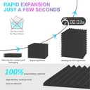 JBER 12 Pack Acoustic Foam Panels, 1" X 12" X 12" Sound Proof Foam Panels for Walls, High Desnsity Studio Soundproofing Wedges - Fire Resistant & Noise Absorbing for Studio, Office, Home (Black)