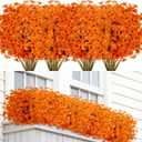 16 Bundles Artificial Mums for Outdoors Garden Home Decoration Fake Mums Decoration UV Resistant Fake Mums Silk Faux Flower Plastic Plants for Outside No Fade Fall Decor for Front Porch Pot Decor