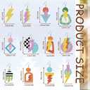 beinkmake 12Pairs Diamond Painted Earrings Making Kit Punk Diamond Art Earring Set Lightning 5D DIY Acrylic Diamond Earrings for Adults Craft Party Festival Gifts