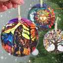 Christmas Ornaments, 3.5 Inch Ceramic Bigfoot Hanging Ornament, Christmas Tree Ornaments, Gifts for Boyfriend, Xmas Gifts, Unique Gift Idea, Perfect for Holiday Party, Tree, Window, Wall Decor (Mythology Sasquatch)