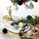 HyDren 16 Pcs Neutral Textured Christmas Ball Ornaments 2.4 Inch Vintage Christmas Tree Hanging Decor Plastic Matte Rustic Boho Ornaments with Loop for Xmas Holiday Farmhouse Decoration(Cold Colors)