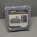 PrinceDeco Velvet Couch Cover Loveseat Covers for 2 Cushion Couch 3 Piece Sofa Covers for Dogs Washable Loveseat Covers Width Up to 72 Inch No Slip Stretch Sofa Slipcover(Medium, Stone Blue)