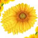Teling 50 Packs Sunflower Paper Disposable Placemats 13 Inch Sunflower Summer Table Placemats for Bridal Baby Shower Birthday Party Supplies Decorations