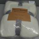 Panku Ultra Soft Cozy Knit Throw Blanket for Couch and Bed, Knitted Luxury Reversible Cozy Warm Fleece Blanket Throw, Plush Fluffy and Fuzzy Blankets for Gift (50x60inch, Cream)