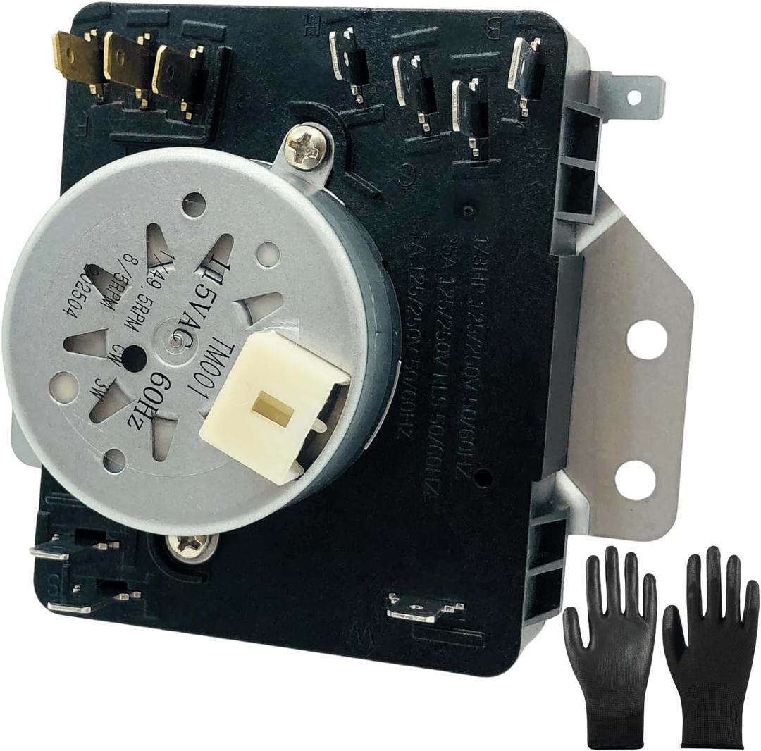 2025 Upgraded W10185992 Dryer Timer, Replacement for W10185992, WPW10185992, 418-095-20-b5, 1481708, AP6016542, EAP11749833, PS11749833, OEM Quality, Including a Pair of Safety Gloves