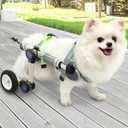 Adjustable Dog Wheelchair for Back Legs Mobility Support Lightweight Pet Wheelchair for Disabled Hind Legs Walking Stable Dog Cart for Pets (XXS White)