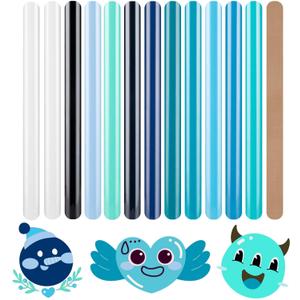 HTVRONT Heat Transfer Vinyl Blue HTV Vinyl - 13 Sheets of Various Blue HTV for Shirts, Turquoise Iron on Vinyl Compatible with Cricut Cutting Machine & Cameo