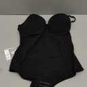 SKPNCV Women's Strapless Body Shaper Tummy Control Waist Push-Up Bodysuit with Cups and Detachable Straps Shapewear (Large, Black (Thong))