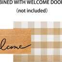 Front Door Mats Outdoor 24''X35'' Khaki and White Fall Layered Doormat Cotton Woven Farmhouse Washable Small Area Rug for Welcome Mat/Entryway/Bedroom/Living Room
