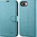 OCASE Compatible with iPhone 16e Wallet Case, PU Leather Flip Folio Case with Card Holders RFID Blocking Kickstand [Shockproof TPU Inner Shell] Phone Cover 6.1 Inch 2025, Ice Blue