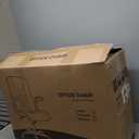 Marsail Executive Office Chair with Flip-up Armrests,PU Leather Ergonomic Desk Chair Height-Adjustable Swivel Rolling Desk Chair (White)