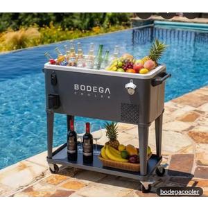 Bodega Cooler Ice-Free Portable Electric Coolers | 12v Portable Fridge on Wheels 50L for Poolside & Patio