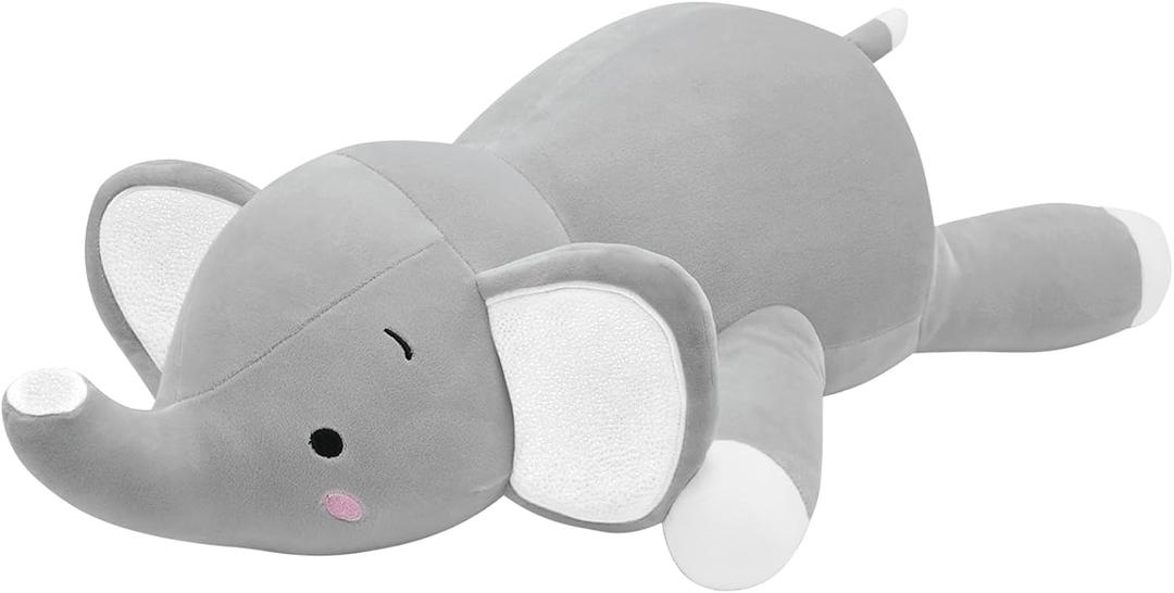CSVBTRF Weighted Stuffed Animals, 4.2 lbs 23" Elephant Plush Hugging Pillow for Gift, Grey Elephant Stuffed Animals