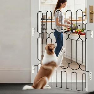 Metal Telescopic gate, 35.4 inches Wide and 31 inches high, is a Safe pet gate Suitable for Front Doors, RVs, doorways, etc., and is Easy to Install.