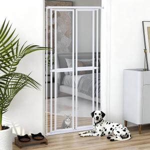 Extra Tall Cat Gate for Doorway 73 Pressure-Mounted Transparent Cat Gate for Pets, Fits 31.5-35.5" Width, No Wall Drilling, Ideal for Stairs, Hallway, Indoor Safety Barrier