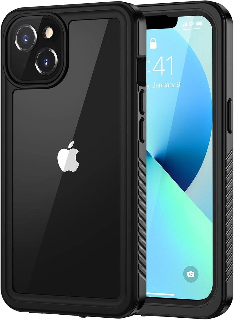 Lanhiem for iPhone 13 Mini Case, IP68 Waterproof Dustproof Shockproof Cases with Built-in Screen Protector, Full Body Sealed Protective Front and Back Cover for iPhone 13 Mini, 5.4 inch (Black)
