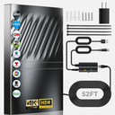 2025 Long Range TV Antenna Indoor, Antenna for Smart TV with Amplifier Signal Booster for Local Channels, Digital Antenna Outdoor for All Older TV's-Supports 4K 1080p -33ft Long Cables