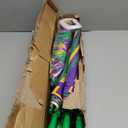 Riceshoot 5 Sets Mardi Gras Umbrellas Second Line Parasol Bulk with 50 Purple Green Gold Beads Necklaces Mardi Gras Feather Boas for Women Masquerade Costume Carnival Party Supplies