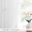 NICETOWN Living Room Sheer Window Curtains 95 inches Long, Crushed Sheer Window Treatment Grommet Voile Panels Balance Light and Privacy for Large Window (104" Wide Total 2 Pieces, Ivory)