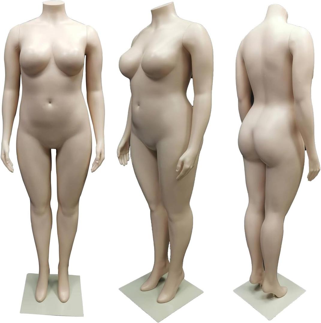 Female Mannequin Headless Style，Plus Size Mannequin Female Curvy Full Body, Material: Plastic(988M), 68 Inch