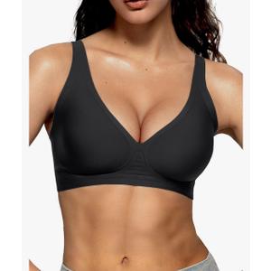 Vertvie Jelly Wireless Bras for Women Push Up Plunge Seamless T-Shirt Bras No Underwire Supportive Full Coverage Bralettes. Size XS