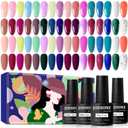 JODSONE 32+4 Pcs Gel Nail Polish Kit Soak Off Gel Polish Set Glitter Gel Nail Kit Nail Art Salon DIY at Home Manicure Kit (gel color 05)