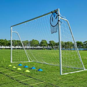 Soccer Goals for Backyard Soccer Goal 12x6 Big 10x6.5 8x6 6x4FT Soccer Goals for Youth Adults and Kids Large Metal 2" Goal Post with Agility Ladder and Target Net Soccer Cones Practice Equipment