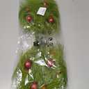 17 Inch Christmas Tree Picks, 6 PCS Lime Green Furry Curly Stems with Red Glitter Balls, Flexible Christmas Tree Topper Decorations for Holiday Arrangements, Wreaths & Table Christmas Decor