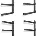 Ultrawall Wall Mount Wood Organizer and Lumber Storage Metal Rack for Shed, Workshop, Garage with 3-Level (Black-4 Pack)