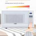 COMMERCIAL CHEF 1.4 Cubic Foot Microwave with 10 Power Levels, Small Microwave with Push Button, 1100 Watt Microwave with Digital Control Panels, Countertop Microwave with Timer, White