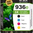 936e 936XL Ink Cartridges Combo Pack Compatible for HP 936 Ink Cartridges Work with HP OfficeJet Pro 9110b 9130 9130e 9128e 9130b 9125e 9120e 9120 9135 9730 9135e Printers Black C M Y (4 pack)