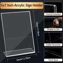 40 Pcs Acrylic Sign Holder,5 x 7 Inch Plastic Sign Holder,Slant Back Design Table Sign Holders,Clear Sign Holder Display Table Stand,Acrylic Display Stand for Office, Home, Restaurant
