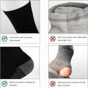 COOVAN 12 Pack Crew Socks for Men Half Cushion Moisture Wicking Athletic Socks (Black)