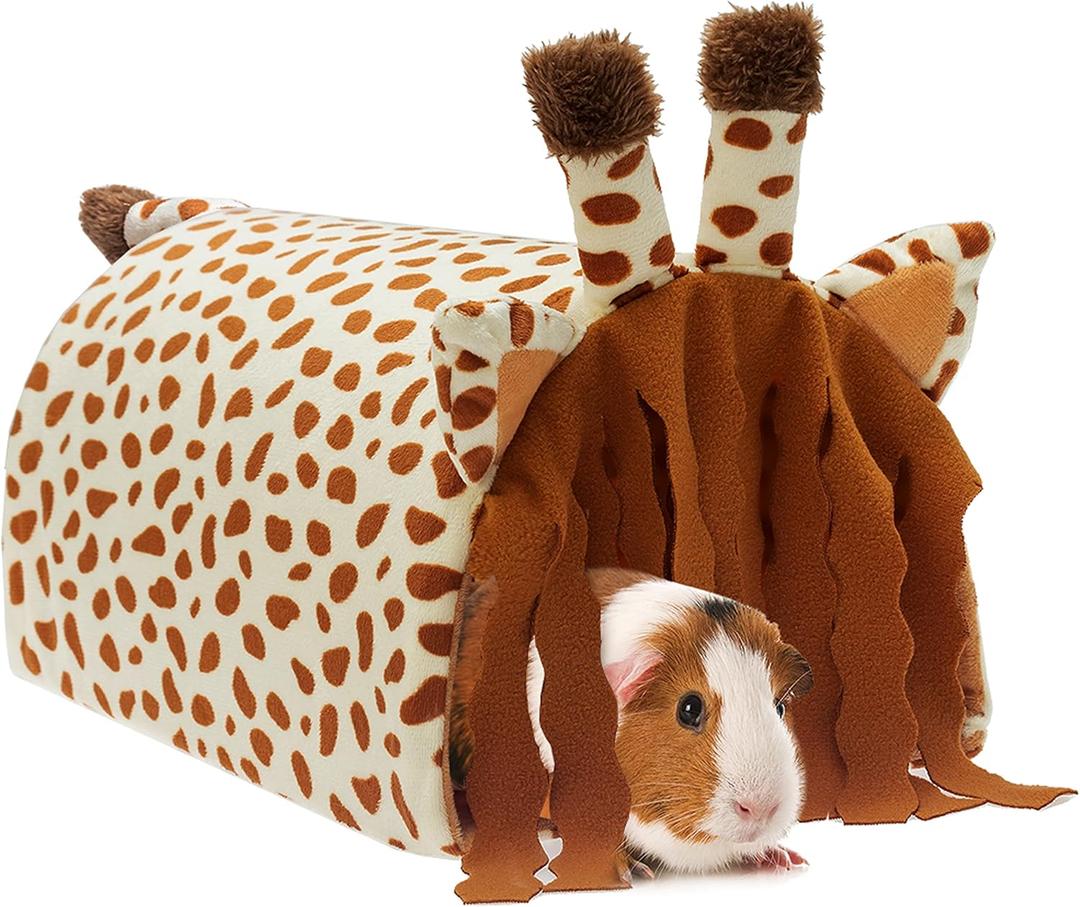 Guinea Pig Tunnel House - Small Animal Hideout Tube Cage House for Hamster Rat Mice Parrot Chinchilla Hedgehog Flying Squirrel - Playing Sleeping Resting Fleece Warm Bed Plush Nest Habitats (Multi-colored)