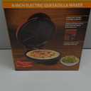 Taco Tuesday Deluxe 8-Inch 6-Wedge Electric Quesadilla Maker with Extra Stuffing Latch, Red