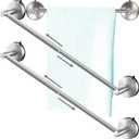 DGYB Adjustable Suction Cup Towel Bar for Bathroom 14 Inch ~ 27 Inch Set of 2 Brushed Nickel Towel Rack Stainless Steel Bath Towel Holder for Glass Shower Door