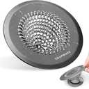 TRAPMATE Shower Hair Drain Catcher, Easy Clean Bathtub Drain Hair Catcher, Fast Drainage Tub Drain Protector, Stainless Steel Shower Drain Cover for US Standard Regular & Pop-up Drain Screen (Black)