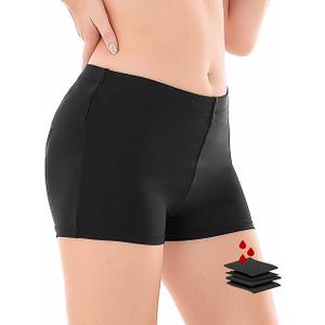 Leakproof Period Swimwear Boy Shorts for Women & Teen Girls - Swim Confidently with Absorbent Menstrual Swim Bottoms Size S