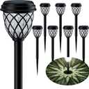 Solar Outdoor Lights, Outdoor Waterproof IP65, Bright Powered by Solar Garden Lights for Patio, Yard, Driveway Decoration (8 Pack (Black)
