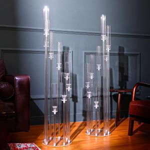 Vesici 2 Pcs 8 Arm Clear Acrylic Candelabras Centerpieces for Tables